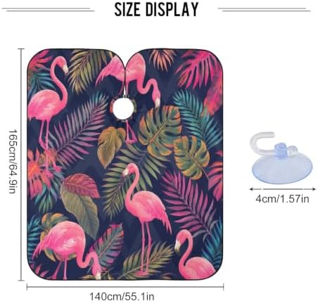 Blueangle Palm Leaf Flamingo Barber Cape - Waterproof Salon Polyester Cape for Home Use, 55x65 Inch - Image 6