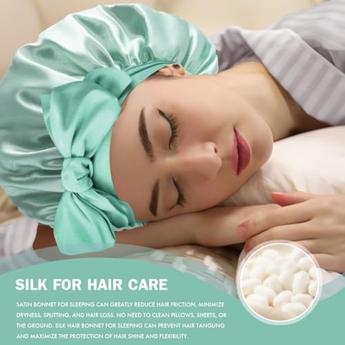 Silk Bonnet for Women,Adjustable Double Layer Sleep Cap - Image 5