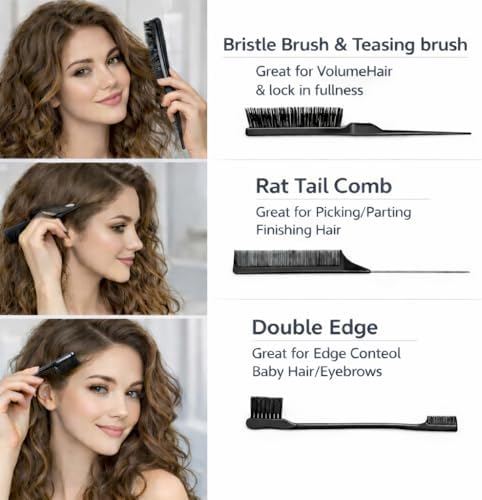 Detangler Brush for Curly Hair, Lightweight Curly Hair Brush with Vented Design for Easy Glide, Effortlessly Detangles Without Pulling or Snagging, Suitable for All Wet and Dry Hair Types (Black) - Image 3
