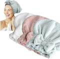 Jseng 3PC Microfiber Hair Towel Caps, Extreme Soft & Ultra Absorbent, Fast Drying Hair Drying Caps Towel Turban Wrap for Wet Hair Women by Jseng