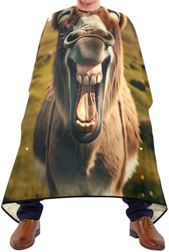 Donkey Laughing Barber Bib Hair Coloring Cape, 64.9 in x 55.1 in Haircut Capes Adults Men - Image 2