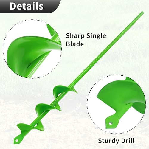 Auger Drill Bit for Planting,1.6"x16.5" Extended Length Garden Auger Spiral Drill Bit, Heavy Duty Post Hole Digger for Bulbs,Flowers & Bedding Plants,Fits 3/8" Hex Drill - Image 4