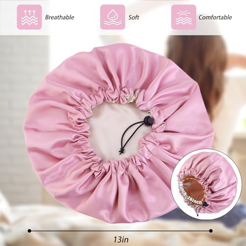 Edoneery Satin Bonnet for Sleeping Women, Double Layer Adjustable Sleep Cap - Image 6