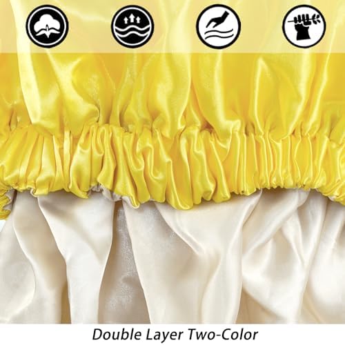 Edoneery Satin Bonnet for Sleeping Women, Double Layer Curly Hair Cap - Image 6