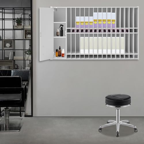 Wall Mounted Salon Station, Salon Hair Color Tube Storage Cabinet Large Capacity Salons Storage Shelves Professional Hair Dye Display Holder Rack with Adjustable Shelve for Beauty Spa Barbershop Home - Image 2