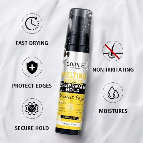Lace Melting and Holding Mousse Glue-Less Hair Adhesive for Wigs, Wig Glue Lace Melting Spray Lace Melt Mousse for Closure Wigs Extensions, Wig Melting Mousse Supreme Hold for Wig Hair Wig Remover Kit - Image 4