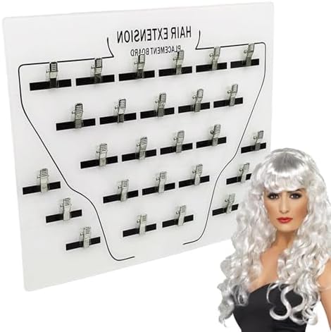 Extension Holder - Acrylic Hair Extension Organizer, Styling Hair Separator Board | Hair Tinsel Storage Plate with Clip for Wig Grafting, Sectioning, and Display for Home & Salon Use - Image 5