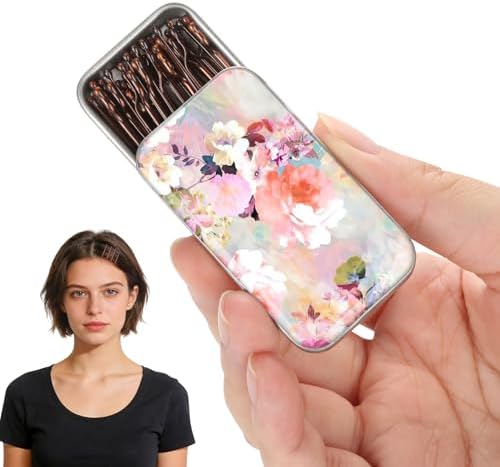 Brown bobby pins, cute box, pain-free, comfortable, all-day styling and buns. Suitable for all hair types. (Brown-04) by Unknown