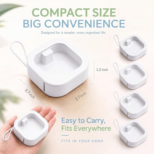 Kathfly 4 Pcs Hair Tie Organizer Travel, Stackable, White - Image 2