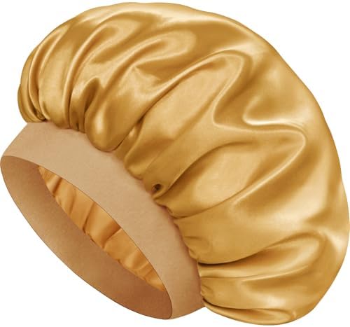 Satin Silk Bonnet for Hair, Double Layer Sleep Cap for Men & Women by Doitory