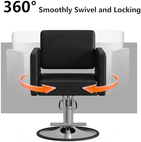 LOUVIXA Barber Chair for Hair Stylist, Height Adjustable Hydraulic Hair Salon Chair, 360 Degrees Rotation, Multi-Function Shampoo Chair for Salon Home Barbershop, Black - Image 4