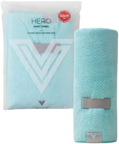 VOLO Hero Capri Blue Hair Towel | Ultra Soft, Super Absorbent, Quick Drying Nanoweave Fabric | Reduce Dry Time by 50% | Towel Wrap for All Hair Types | Anti Frizz & Anti Breakage | Reusable Packaging by VOLO