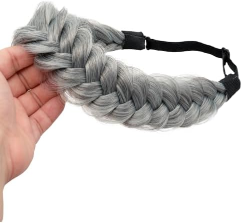 Synthetic Hair Braided Headband Classic Wide Strands Wedding Disorderly Fluffy Braids Wig Band Women Beauty Accessory - Image 3