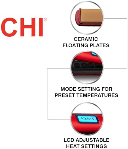 CHI Original Digital Ceramic Hair Straightener 1", Ruby Red - Image 6