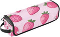 Hair Tools Travel Bag with Heat Resistant Mat Detachable 2-in-1 Curling Iron Travel Case Hot Tools Organizer for Straightener Flat Iron Pink Strawberries by WelcometoElliTarr