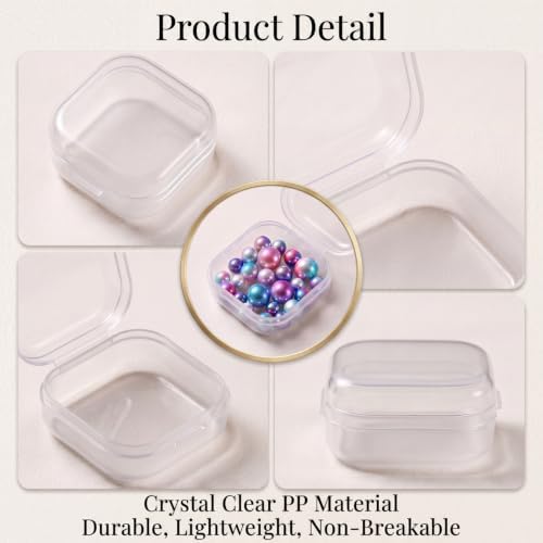 Jetec 6 Pieces Small Clear Plastic Storage Box, 1.4 x 1.4 x 0.7 Inch - Image 3