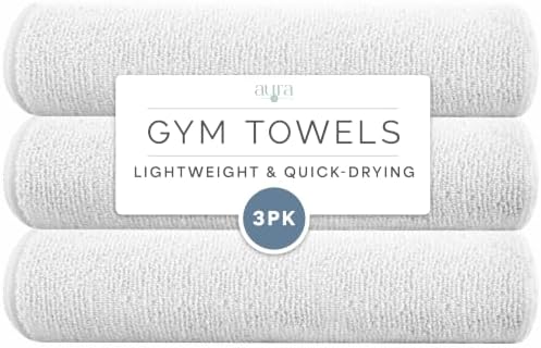 S&T INC. Microfiber Gym Towels, 3 Pack, 16" x 27", White by STINC
