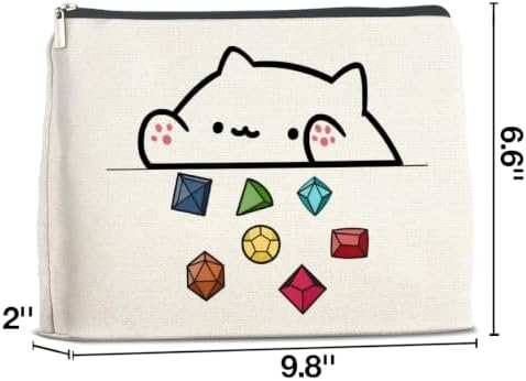 LyoGao Funny Dice Cat Makeup Bag, Gaming Gift Cosmetic Bag for Women Girls - Image 2