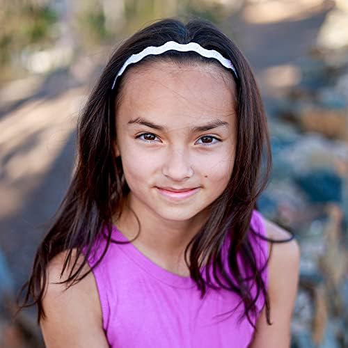 FROG SAC 6 Glitter Headbands for Girls, Adjustable Non Slip Thin Elastic Hair Bands for Kids, Stretch Heart Zig Zag Girl Hair Accessories, Sparkly Headband, Head Band Hairband (Multicolor 2, Kids) - Image 2