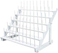 Sew Tech Thread Rack for 60 Spools or 30 Cones, Wall Mounted Large Thread Holder with Long Pegs, Bright White Plastic Thread Stand for Embroidery Serger Sewing Thread Storage and Hair Braiding by SewTech