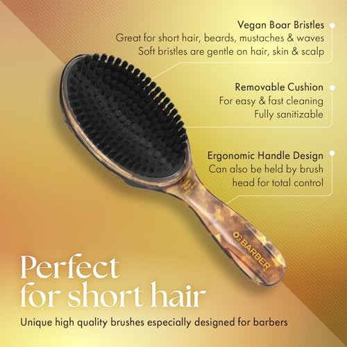 Olivia Garden Barber Wave Brush Collection – Vegan Boar & Combo Bristle Variations, Palm, Tunnel, Fade Brushes - Image 2