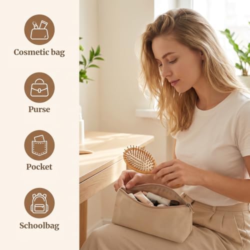 10Pcs Bamboo Hair Brush bulk wooden hair brush wooden brushs for hairs Pocket Paddle Massage Scalp Detangling Brushs for Women Men Portable Bristle Styling Set DIY Wedding Gifts Bridal - Image 6
