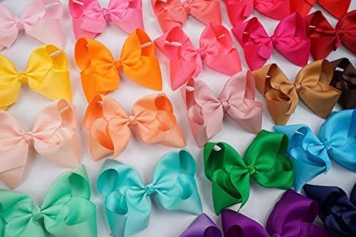 CÉLLOT Big Bows for Girls 40 PCS Grosgrain Ribbon Boutique 6 Inch Hair Bow Alligator Clips For Girls Teens Toddlers Kids in Pairs - Image 6