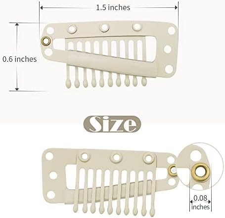 Dreamlover Beige Hair Extension Clips, 10 Teeth, 30 Pieces - Image 2