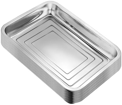 RooTrimmer Stainless Steel Plant Trays, 5 Pack Multi-Purpose Tray for Indoor Outdoor Plants, Seed Starting Tray for Potted Plants(11.6 inch×15.2 inch, 1.45" Height, 5-Pack) by RooTrimmer