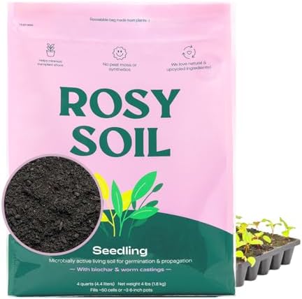 Rosy Soil Seedling Seed Starter Soil Mix, Organic, Peat-Free, 4 Quarts by RosySoil