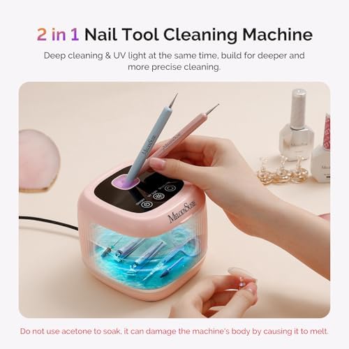 MelodySusie 2 in 1 Nail Tool Cleaning Machine for Nail Tools DL-160 Pink - Image 4