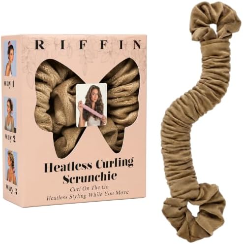 Velvet Heatless Curling Scrunchie Overnight Curls Hair Curler by RIFFIN
