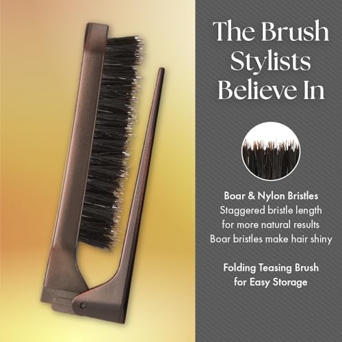 Olivia Garden Style-Up Teasing Hair Brush - Folding Design with Tail for Precise Sectioning - Image 3