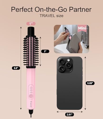 Farery Mini Thermal Brush 1 Inch, Touch-ups, Heated Round Curling Iron - Image 4