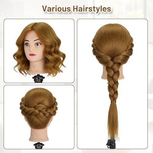 26" Mannequin Head with Hair for Hairdressing Training and Hair Styling - Image 4
