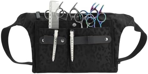 VOCOSTE Hairdresser Scissor Bag, Barber Canvas Waist Pouch, Leopard Black by VOCOSTE