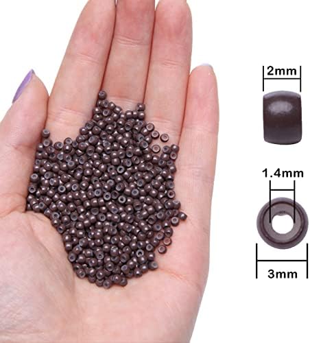 Hairro Silicone Nano Ring Beads 200pcs 3mm For Nano Link Hair Kertain Human Hair Extensions Light Brown - Image 3