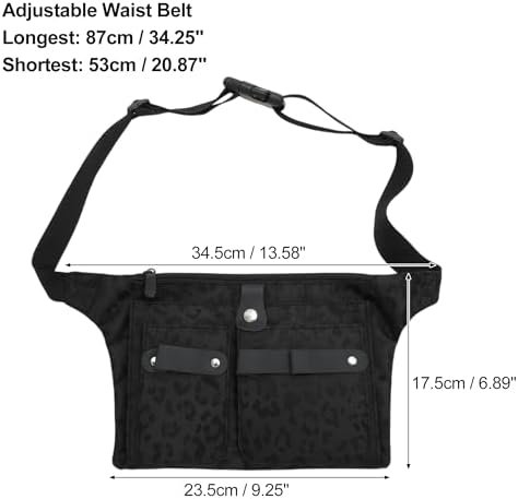 VOCOSTE Hairdresser Scissor Bag, Barber Canvas Waist Pouch, Leopard Black - Image 3
