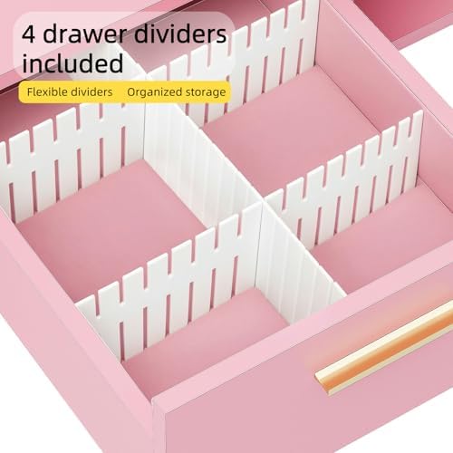Manicure Table with Dust Collector, Large Storage Nail Desk (Pink) - Image 6