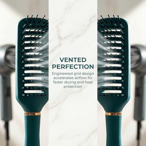 Vent Hair Brush for Women and Men, Detangling Wet Hair Brush with Ball Tipped Bristles for Wet/Dry Hair - All Hair Types with Nylon Bristles, Green, Speed Dry Vent Hair Brushes (Green) - Image 7