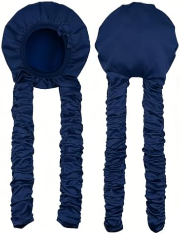 Heatless Curl Satin Bonnet for Sleeping, No Slip Sleep Bonnet with Long Curling Ribbons for Braids & Long Hair by Vettres