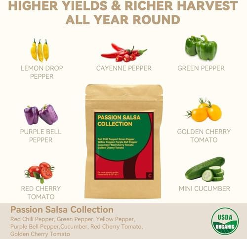 inbloom 7-Pod Pepper Seed Pod Kit for AeroGarden, iDOO, Ahopegarden Hydroponic Growing System, Include Cucumber, Red&Golden Tomato, Red Chili Pepper, Green&Yellow Pepper, Purple Pepper, 350+ Seeds - Image 3