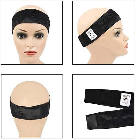 YANTAISIYU 2 Pieces Wig Grip Headband Non-slip Scarf Adjustable Wig Grip Band for Women Wigs (Black) - Image 2