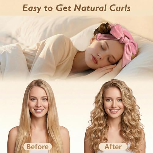70" Heatless Curls Overnight, Soft Velvet No Heat Hair Curlers to Sleep In, Heatless Hair Curler Overnight Curls Curlers for Long Medium Hair Volume, 8 PCS Heatless Curl Curling Set - Black - Image 2