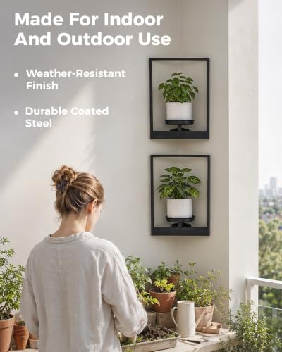 Bamworld Picture Frame Wall Planters Set of 2 Corner Wall Plant Holder - Image 5