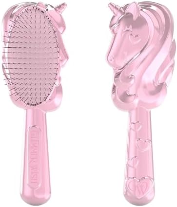 Glimmer Wish Unicorn Hair Detangler Brush for Kids – Gentle & Soft Bristles for Tangle-Free Locks – Anti-Frizz & Anti-Static – Hairbrush for Wet or Dry Use, Hair Brush for Girls and Women by GlimmerWish