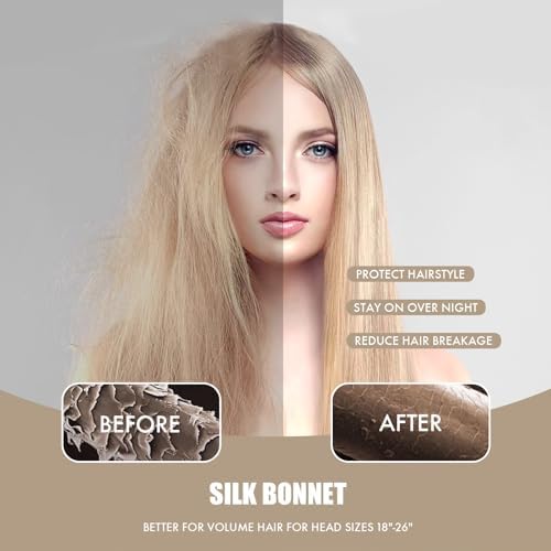 Silk Bonnet for Women,Adjustable Double Layer Sleep Cap - Image 3