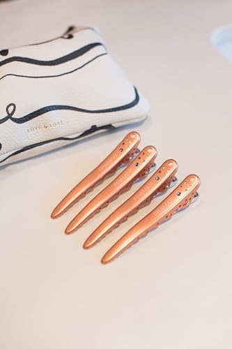 FRAMAR Pink Hair Clips For Styling, Metal Clips For Hair – 4 Pack Rose Gold - Image 5