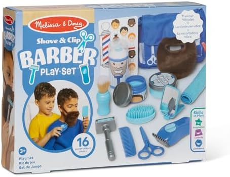 Melissa & Doug Barber Shop 16-Piece Shaving Accessories Pretend Play Set - Image 3