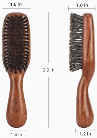 Hair Brush for Men- Slick Back Hair Brush - Boar Bristles Brush for Fine Thin Medium Hair, Nature Boar Hairbrush for Beard Styling - Image 5